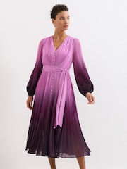 Phase Eight Purple Mira Ombre Dress - Image 7 of 13