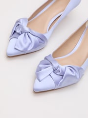Phase Eight Purple Satin Kitten Heels - Image 6 of 7