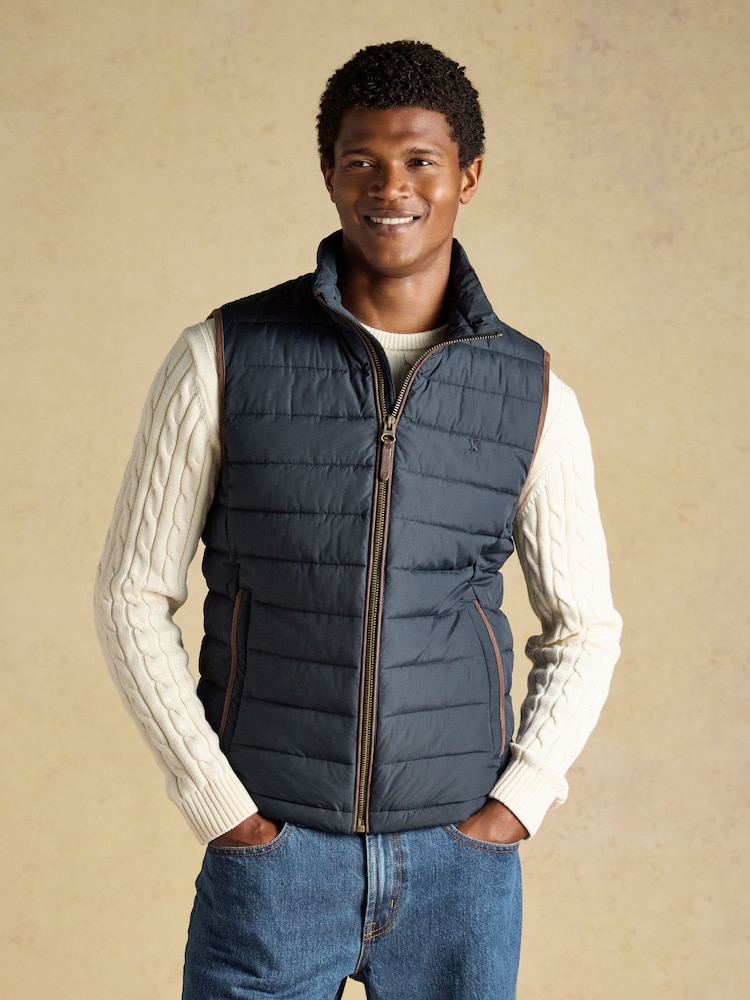 Joules Navy Heritage Padded Gilet - Image 1 of 10 Joules Navy Heritage Padded Gilet - Image 1 of 10