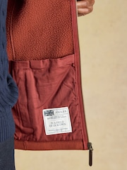 Joules Heritage Fleece Rust Brown Gilet - Image 11 of 12