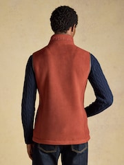 Joules Heritage Fleece Rust Brown Gilet - Image 4 of 12