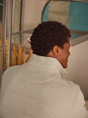 Joules Alistair Oatmeal French Ribbed Quarter Zip Sweatshirt - Image 3 of 9