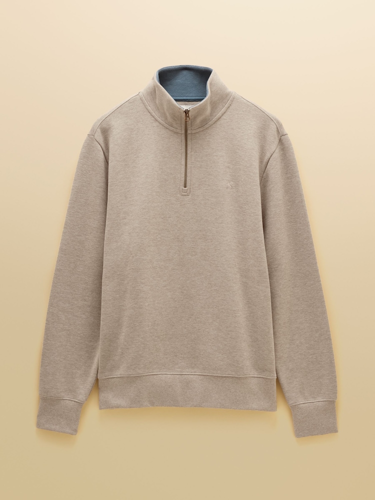 Oatmeal - Sudadera de canalé francés con cremallera corta Alistair de Joules - Imagen 6 de 6 Oatmeal - Sudadera de canalé francés con cremallera corta Alistair de Joules - Imagen 6 de 6