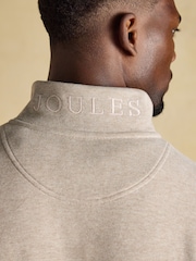Joules Alistair Oatmeal French Ribbed Quarter Zip Sweatshirt - Image 8 of 9
