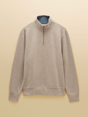 Joules Alistair Oatmeal French Ribbed Quarter Zip Sweatshirt - Image 9 of 9
