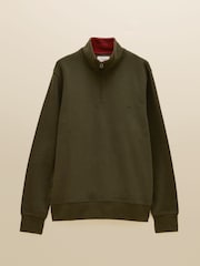 グリーン - Joules Alistair フレンチ リブ クォータージップ スウェットシャツ - 画像 9 / 9