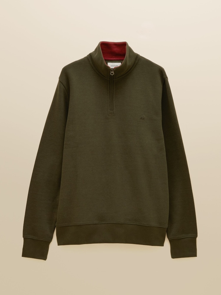 グリーン - Joules Alistair フレンチ リブ クォータージップ スウェットシャツ - 画像 9 / 9
