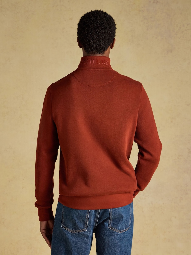 Rojo - Sudadera de canalé francés con cremallera corta Alistair de Joules - Imagen 2 de 8