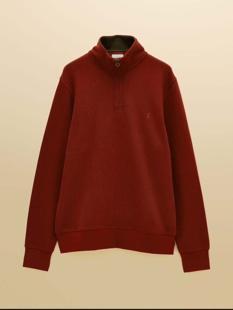 Rojo - Sudadera de canalé francés con cremallera corta Alistair de Joules - Imagen 8 de 8
