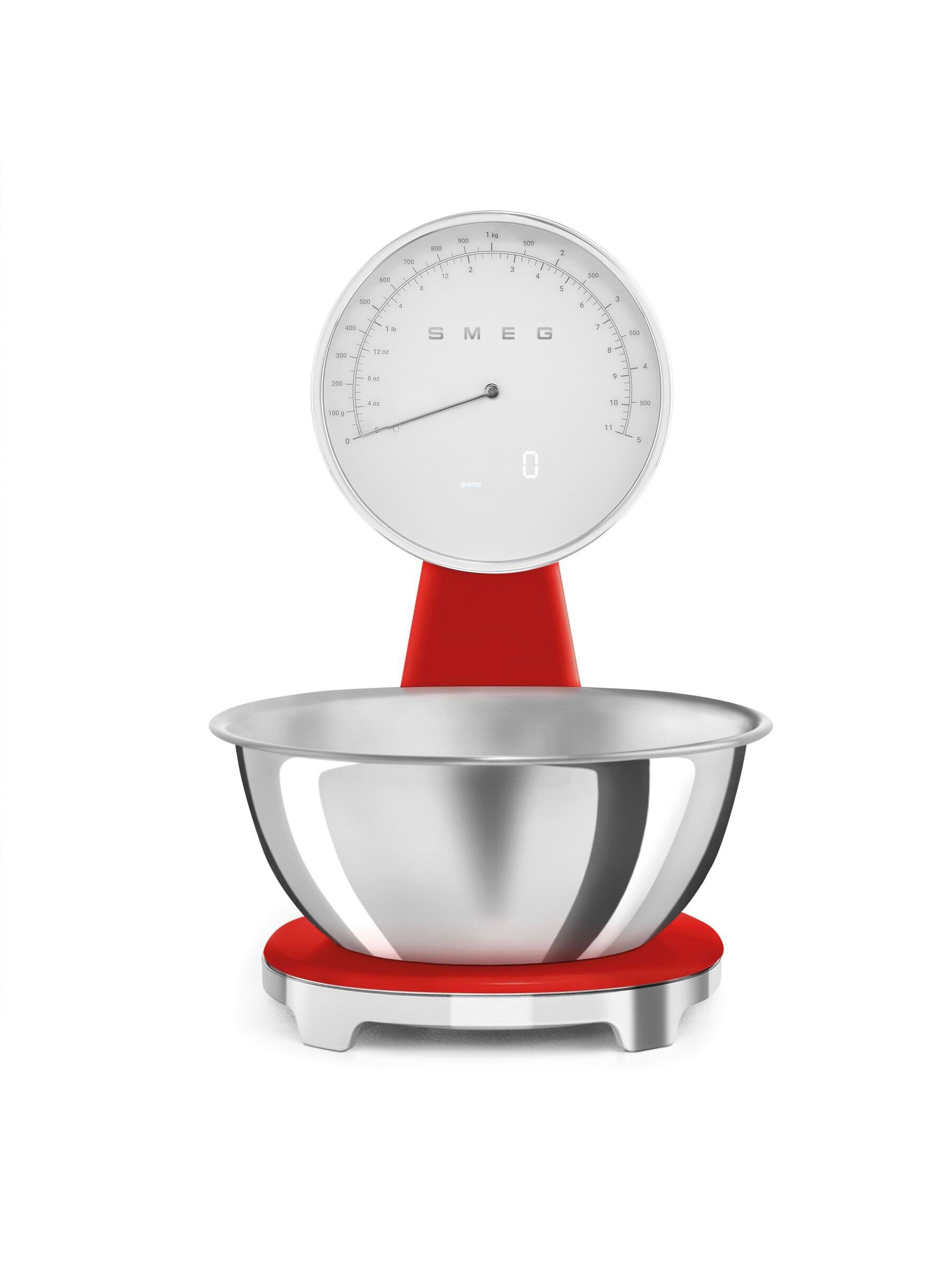 Smeg KSF01RDWW 50's Style Analogue & Rechargeable Digital Kitchen Scales with removeable stainless steel bowl - Image 9