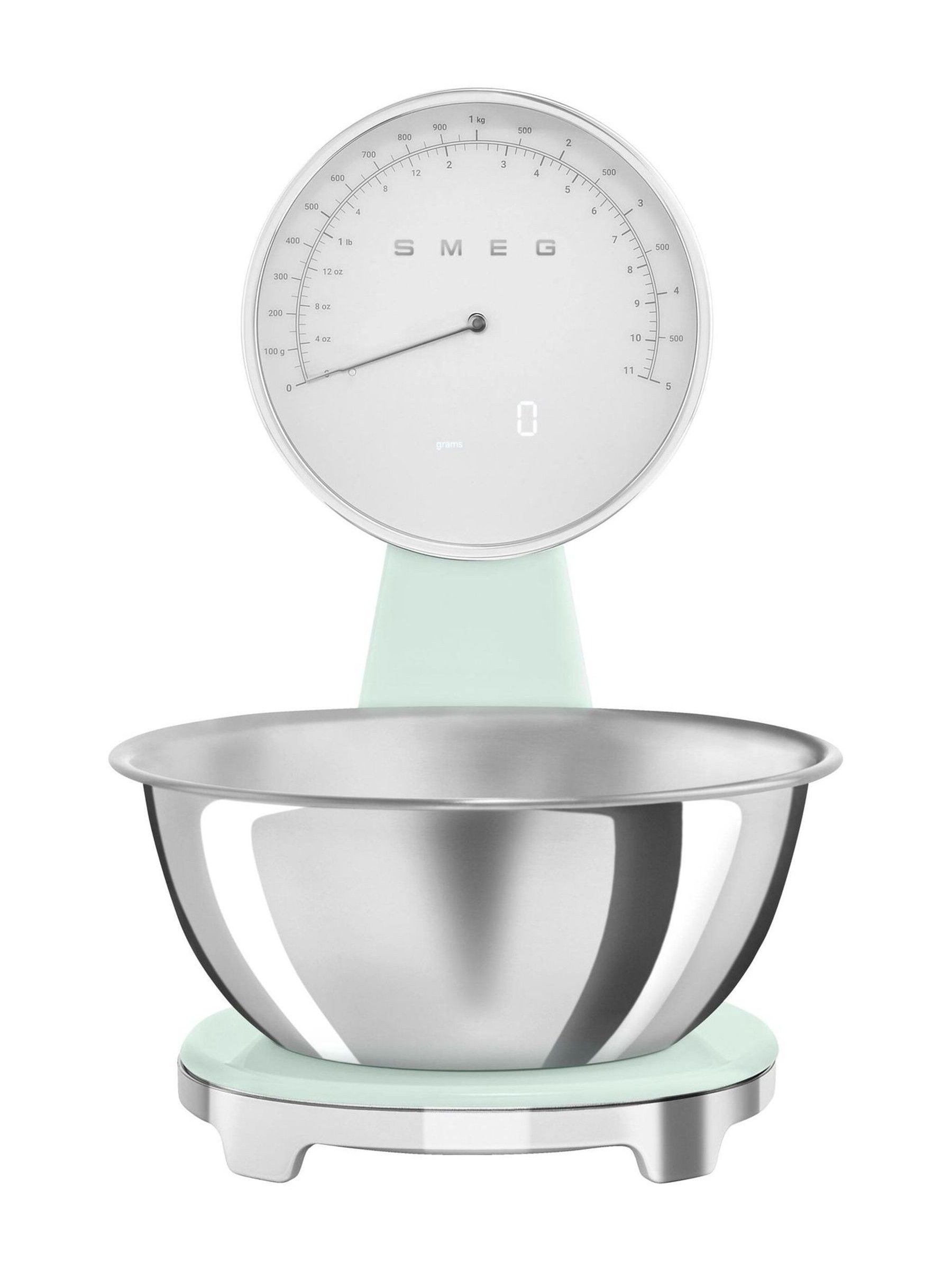 Smeg 50'S Style Analogue & Digital Scales With Removeable Bowl, Pastel Green - Image 7
