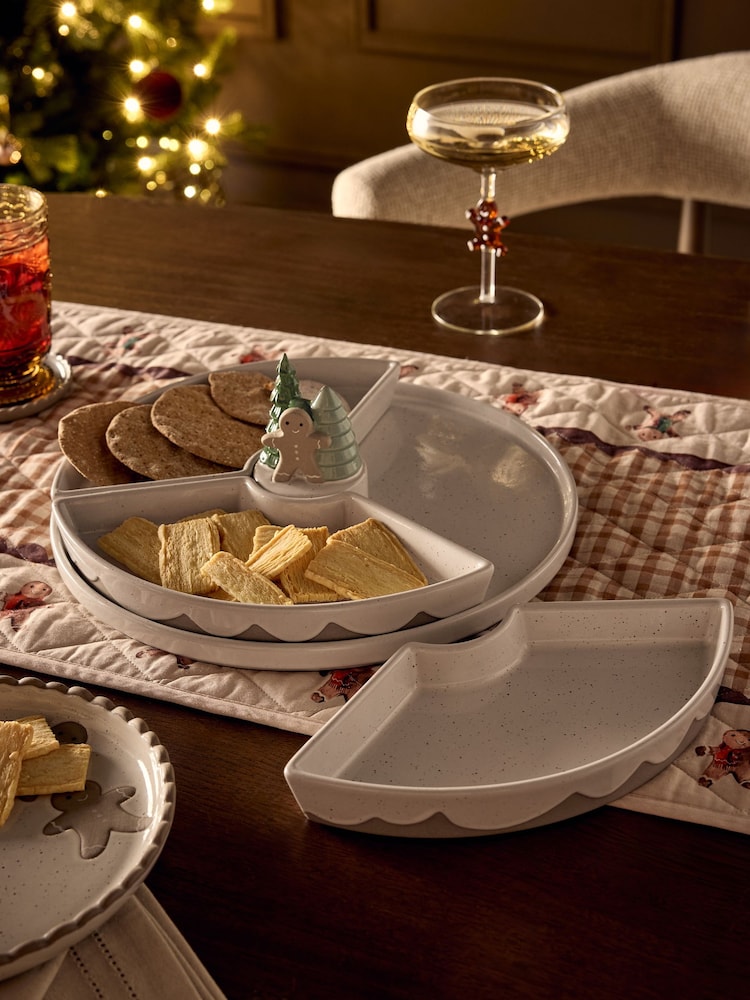 Set of 3 Natural Gingerbread Nibble Bowls and Serving Tray - Image 1 of 7