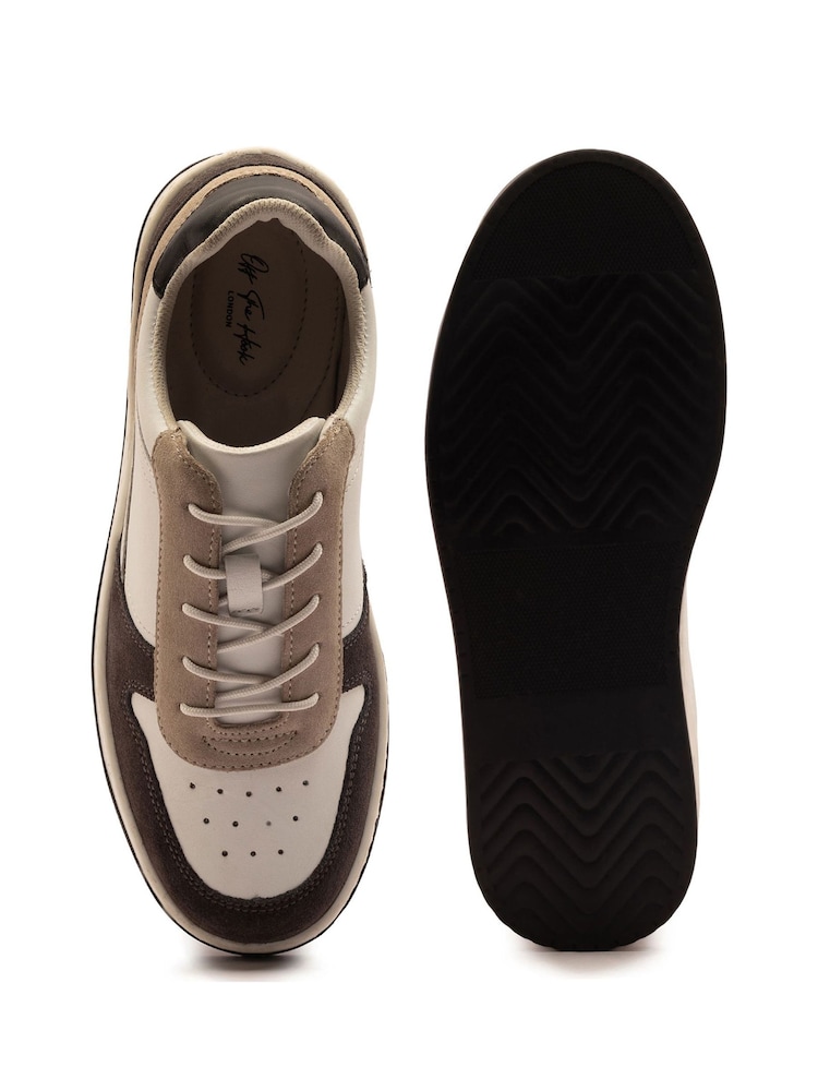 Off The Hook White Dylan Leather Trainer Lace Up Shoes - Image 6 of 6