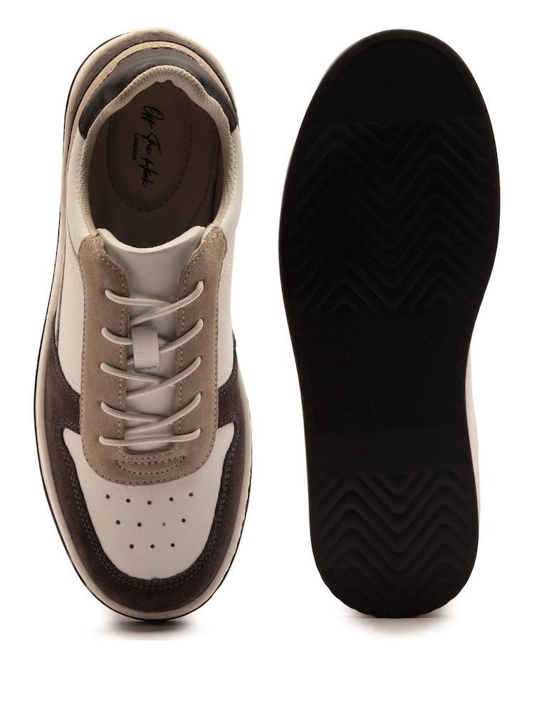 Off The Hook White Dylan Leather Trainer Lace Up Shoes - Image 8 of 8