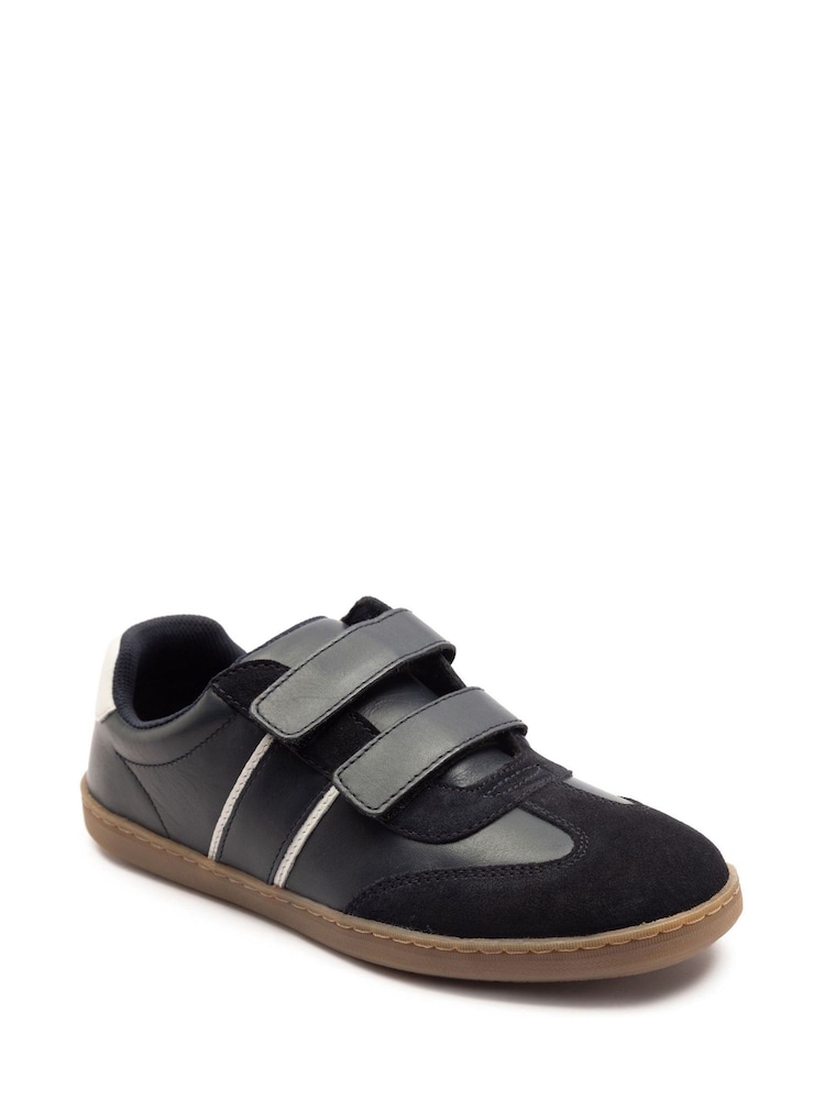 Off The Hook Blue Jenkins Suede Leather Velcro Casual Fastening Trainers Shoes - Image 1 of 6