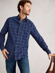 White Stuff Blue Griffin Cord Check Shirt - Image 1 of 6