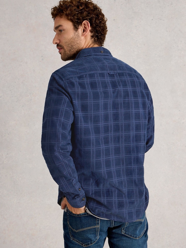 White Stuff Blue Griffin Cord Check Shirt - Image 2 of 6