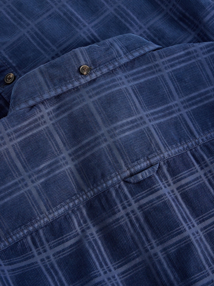 White Stuff Blue Griffin Cord Check Shirt - Image 6 of 6
