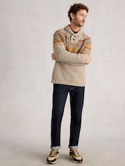 White Stuff Natural York Texture Shawl Neck Jumper - Image 1 of 6