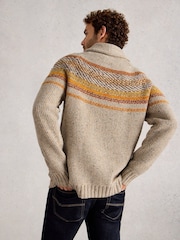 White Stuff Natural York Texture Shawl Neck Jumper - Image 2 of 6