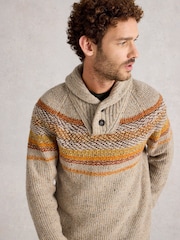 White Stuff Natural York Texture Shawl Neck Jumper - Image 3 of 6