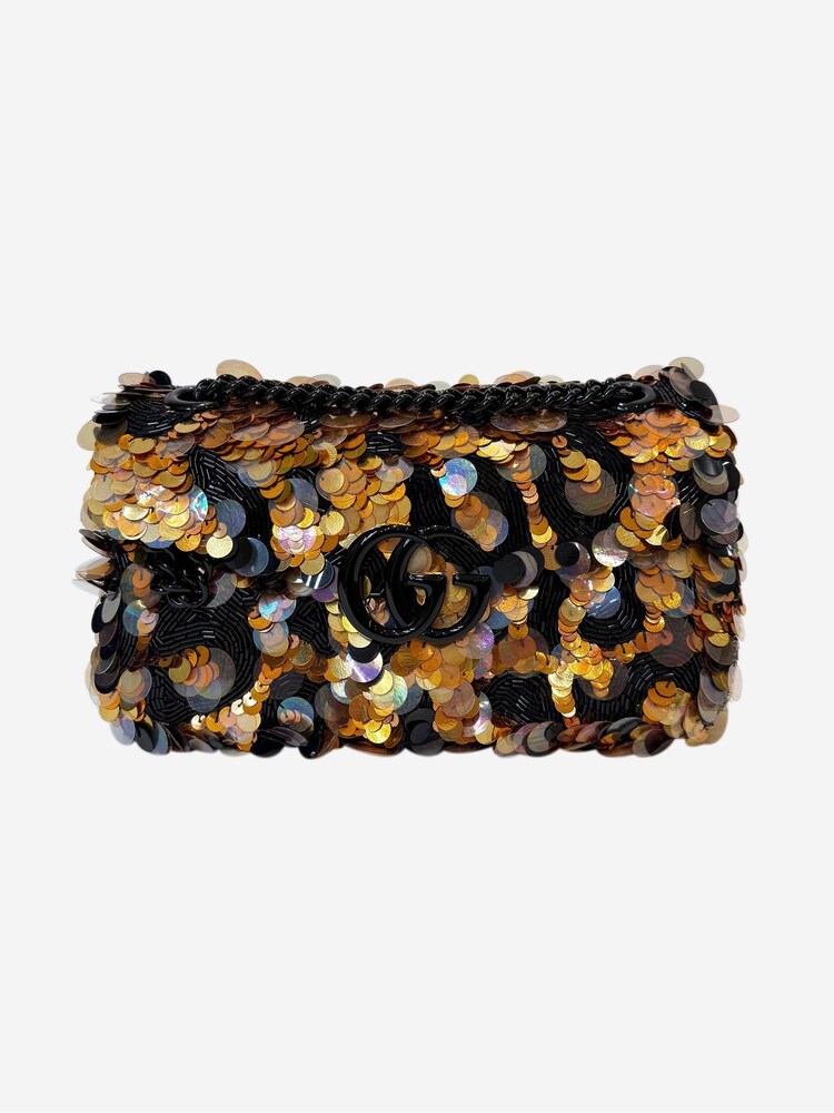 Sign of the Times Natural GG Marmont Sequin-Embellished Bag - Image 1 of 10 Sign of the Times Natural GG Marmont Sequin-Embellished Bag - Image 1 of 10