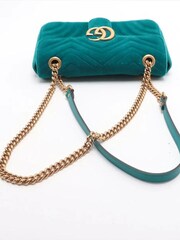 Sign of the Times Green GG Marmont Velvet Shoulder Bag - Image 5 of 8