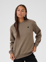 Kaffe KAliddy Cotton-Poly Mix Brown Sweatshirt - Image 1 of 6