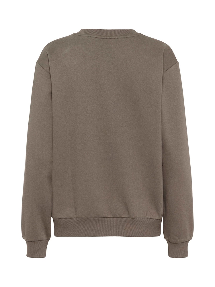 Kaffe KAliddy Cotton-Poly Mix Brown Sweatshirt - Image 6 of 6