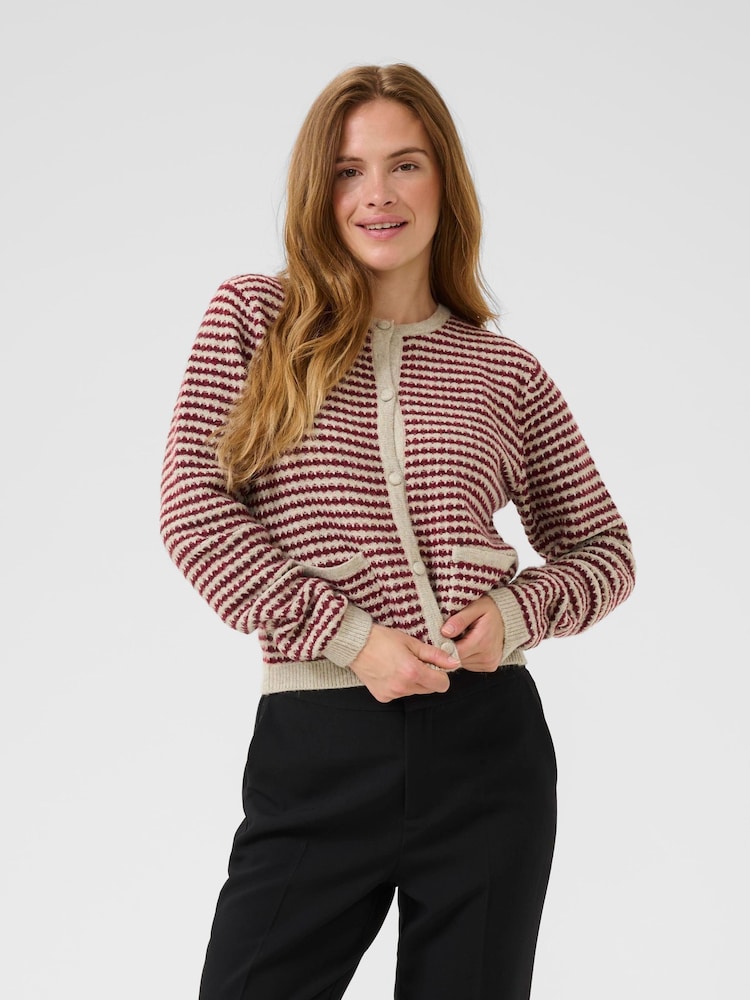 Kaffe Red Ellery Long Sleeve Cardigan - Image 1 of 6