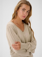 Kaffe Lone V-Neck Long Sleeve Jumper - Image 4 of 6