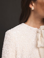 Mint Velvet White Sequin Embellished Jacket - Image 5 of 7