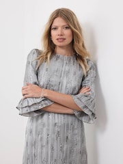 Vestido Midi adornado de terciopelo menta - Imagen 3 de 7