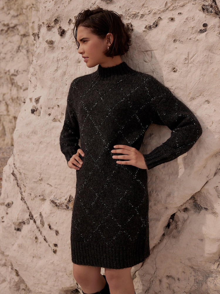 Buy Mint Velvet Grey Sequin Jumper Mini Dress from Next USA Buy Mint Velvet Grey Sequin Jumper Mini Dress from Next USA