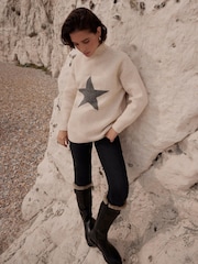 Mint Velvet Natural Star Knit Jumper - Image 2 of 7