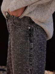 Mint Velvet Textured Diamante Wide Jeans - Imagen 5 de 7