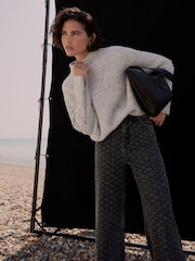 Mint Velvet Grey Zip Detail Batwing Jumper - Image 5 of 7