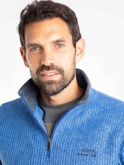 Weird Fish Blue Newark Quarter  Zip Grid Fleece - Image 3 of 4