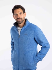 Weird Fish Blue Shires Full Zip Grid Fleece - Image 1 of 7