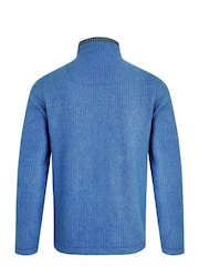 Weird Fish Blue Shires Full Zip Grid Fleece - Image 7 of 7