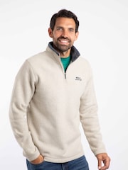 Weird Fish Cream Newark Quarter  Zip Grid Fleece - Image 1 of 7