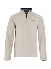 Weird Fish Cream Newark Quarter  Zip Grid Fleece - Image 6 of 7