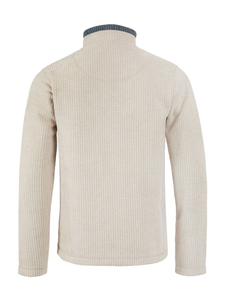 Weird Fish Cream Newark Quarter  Zip Grid Fleece - Image 7 of 7