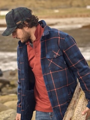 Weird Fish Blue Tyburn  Check Fleece Shacket - Image 1 of 9