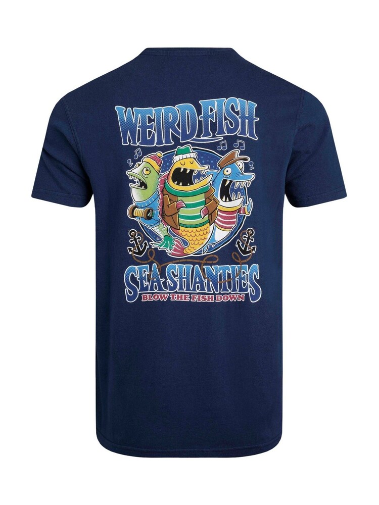 Weird Fish Dark Blue Sea Shanties Back Print Artist T-Shirt - Image 6 of 6