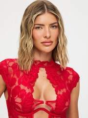 Ann Summers Red Enchant Lace and Mesh Body - Image 3 of 7