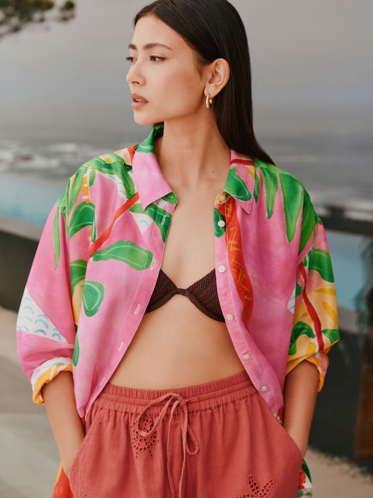 Alec Cumming Artist X Abstract Print Tencel Long Sleeve Lightweight Shirt - Image 2 of 7