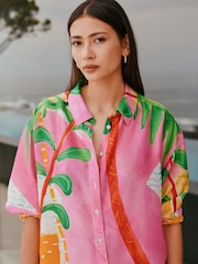 Alec Cumming Artist X Abstract Print Tencel Long Sleeve Lightweight Shirt - Image 4 of 7