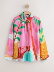 Alec Cumming Artist X Abstract Print Tencel Long Sleeve Lightweight Shirt - Image 5 of 7