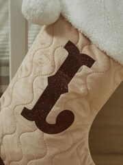 Personalised Oatmeal Velvet Initial Gift Stockings by My 1st Years - Image 2 of 3